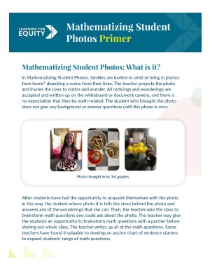 Mathematizing Student Photos Primer