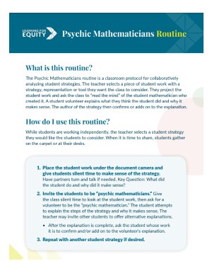 Psychic Mathematicians Routine